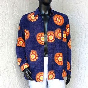 ELEGANCE MEN'S LUXURY BUTTON DOWN FLORAL SHIRT